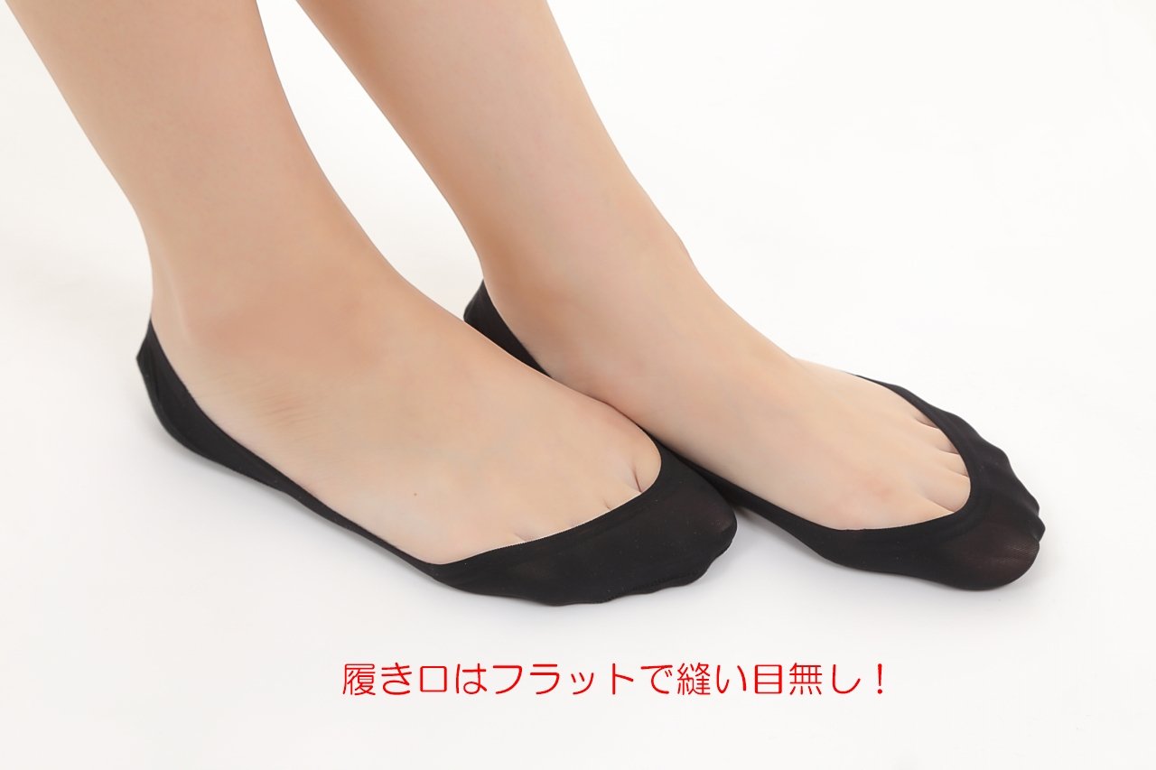 novaの【送料無料】[Liapom] 靴下 フットカバー ソックス 浅履き 2足組 カバーソックス 滑り止め 脱げない レディース 23.0-25.0 cm ブラック｜アングル2