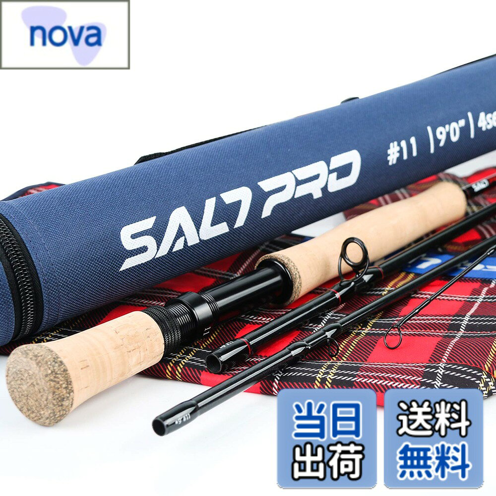 【送料無料】Maxcatch Saltpro 海釣りフライロッド 海水8/9/10wt 9ft ソルトウォーター用 釣り竿 (4ピース, シーブルー（11wt 9ft ）)