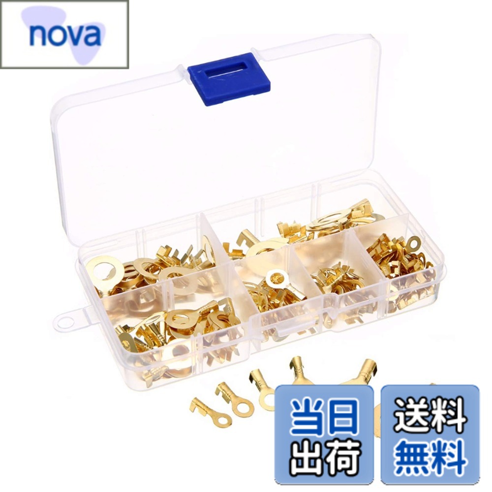 【送料無料】YFFSFDC 丸型端子セット 150個セット M3 M4 M5 M6 M8 M10キットコネクタキット 真鍮 リングケーブルラグ 丸型端子 銅ラグ 圧着ケーブル ワイヤ