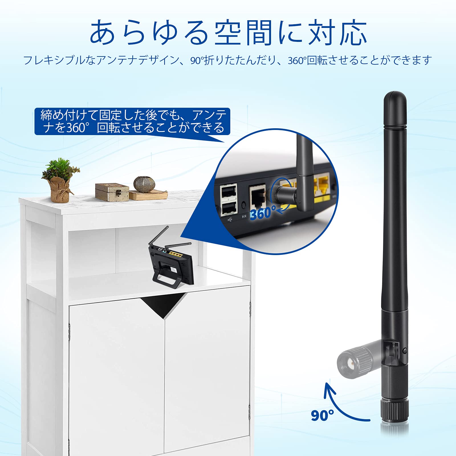 【送料無料】BINGFU 高ゲインデュアルバンドWiFi2.4GHz 5GHz 5.8GHz 3dBi RP-SMAオスアンテナ（2パック）WiFiルーター用IPセキュリティカメラワイヤレスミニPCI ExpressPCIEネットワークカードアダプター nova2021-10218096 nova サンプル画像3