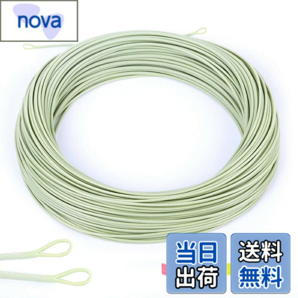 Rakuten - 【送料無料】Maxcatch WFフライライン100ft イエロー, オレンジ, コガモ青, モスグリーン(2F,3F,4F,5F,6F,7F,8F) (モスグリーン（ループ付き）, WF4F)