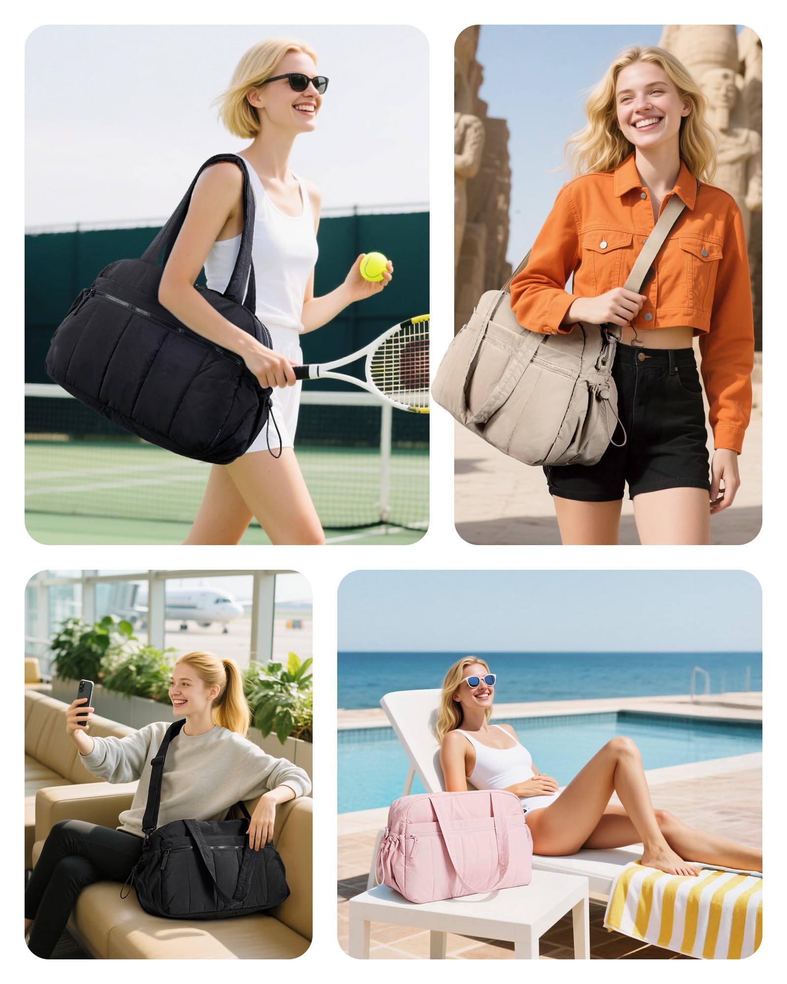 【送料無料】BAGSMART 旅行用ダッフルバッグ、濡れたポケット付き女性用ジムバッグ、女性用機内持ち込みウィークエンダーバッグ、防水旅行バッグダッフルバッグ nova2021-10230733 nova サンプル画像2