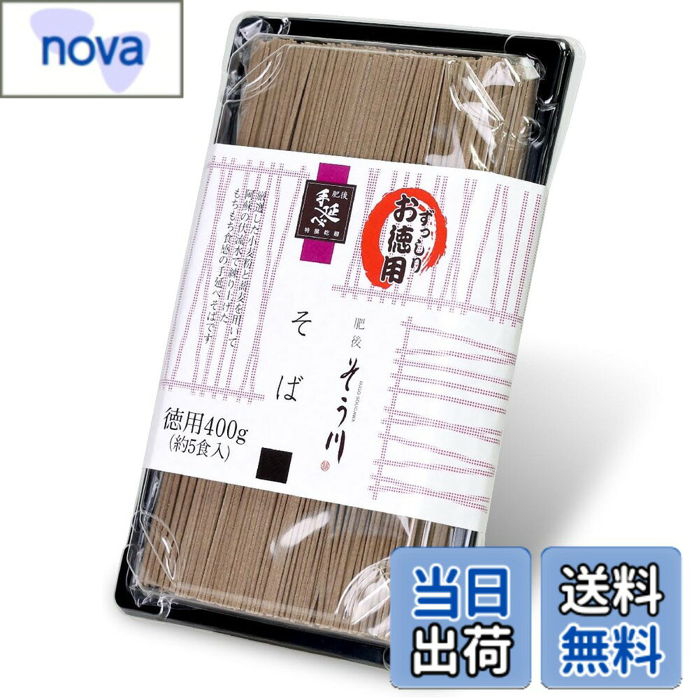 【送料無料】肥後そう川 徳用乾そば 400g（約5食入） 手延べ製法 国産そば粉 家庭用 本格そば のどごし最高 保存食