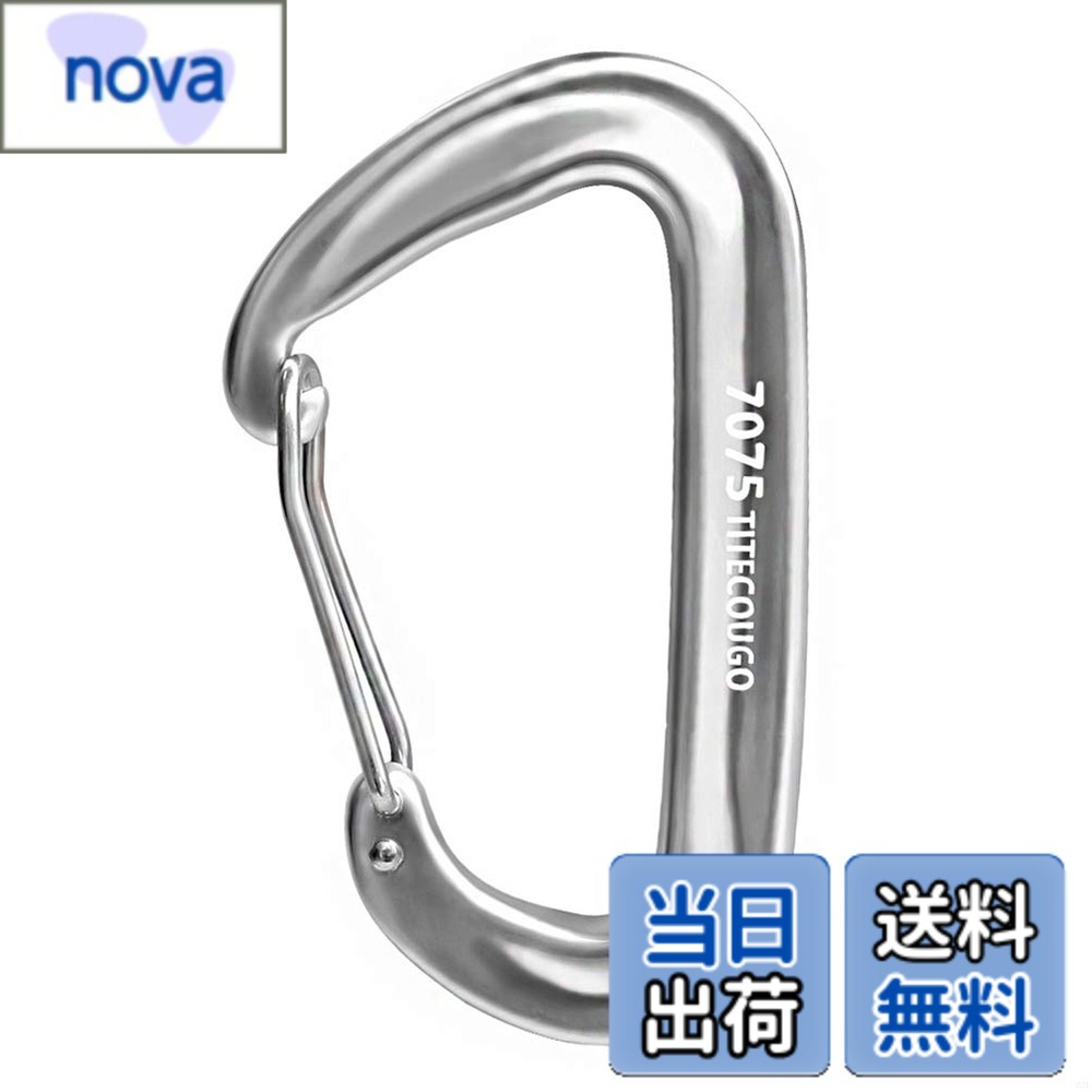 [Free Shipping] Aluminum Alloy Carabiner, Ultralight, 12KN Heavy Duty Load Capacity (1200kg), Multifunctional, D-Ring, Keychain, D-Hook, for Home, Outdoors, Camping, Hammocks, Climbing, Locking Type [Compact, Silver, 1 Piece]
