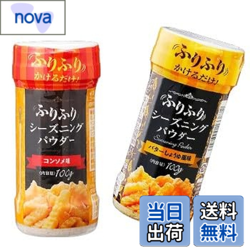 【送料無料】【2個セット】ふりふりパウダー（コンソメ味・バターしょうゆ風味）100gx2個 パパっと振りかけるだけ 大容量 お徳用 業務スーパー フライドポテトやポップコーンに