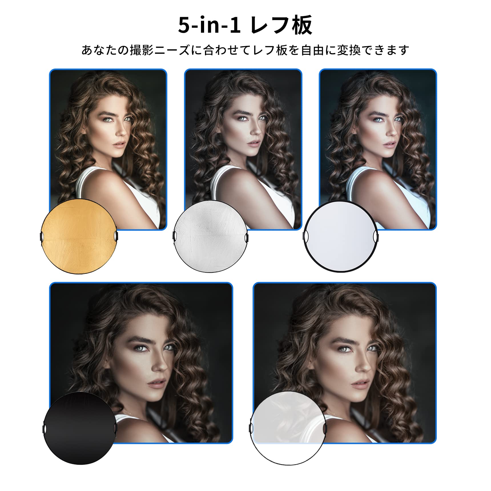 【送料無料】Selens 撮影用 5-IN-1丸レフ板80cm+リフレクターホルダー+2Mライトス...