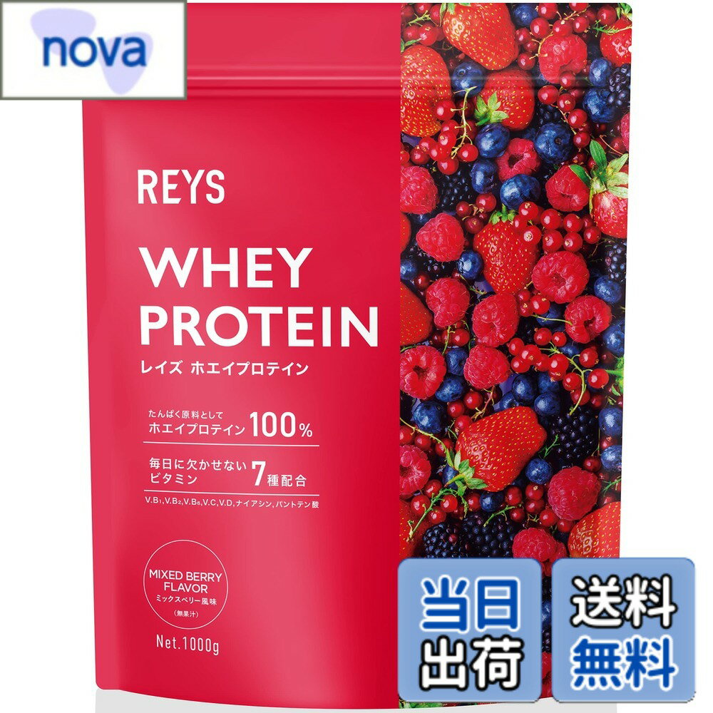 【送料無料】REYS レイズ ホエイ プロテイン 山澤 礼明 監修 1kg 国内製造 ビタミン7種配合 WPCプロテイン ぷろていん ホエイプロテイン (ミックスベリー風味)