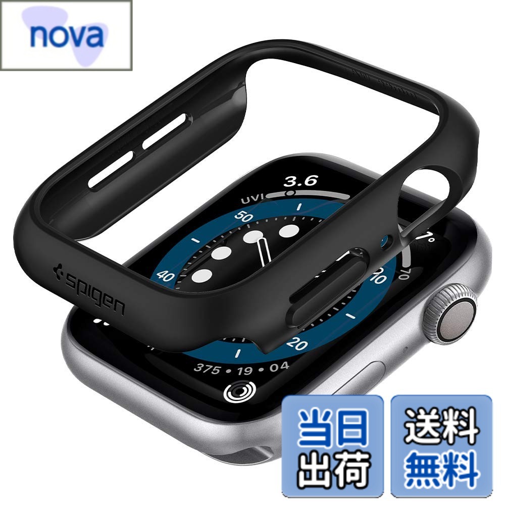 乐天商城 - 【送料無料】Spigen Apple Watch ケース 44mm 【 Apple Watch SE2 / SE / 6 / 5 / 4 対応 】 落下 衝撃 吸収 簡単な取り付け 超薄型 シンプル スリム 軽量 保護カバー アップルウォッチケース シン・フィット 062CS24474 (ブラック)