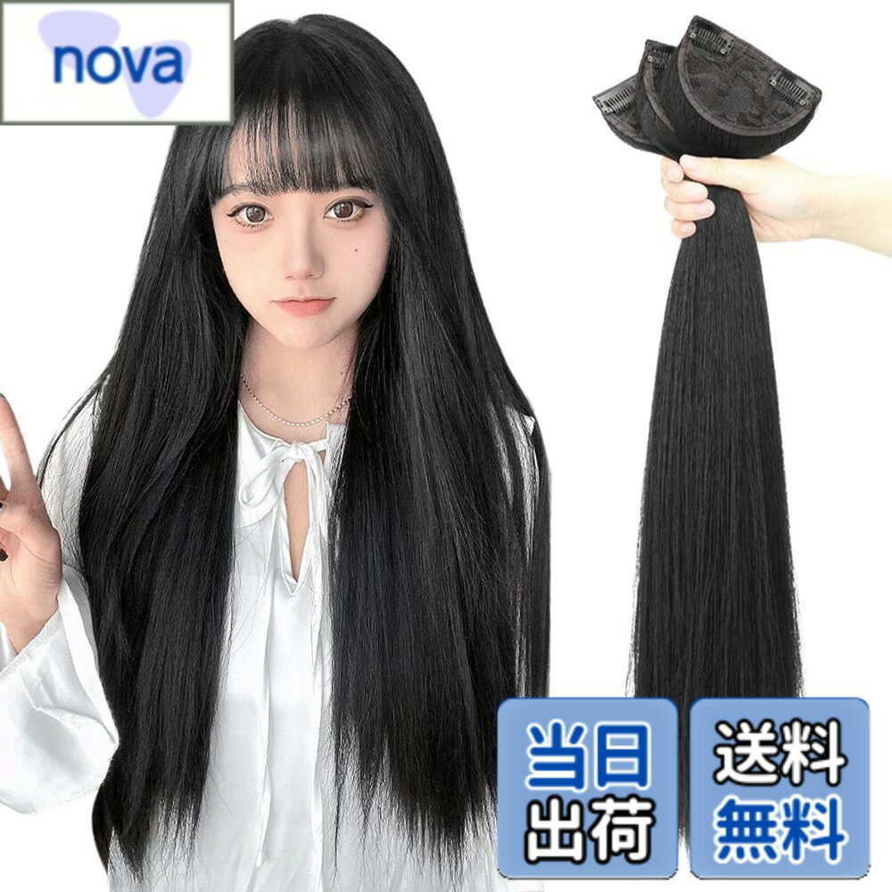 【送料無料】エクステ ロング ストレート 60cm 3枚セットクリップ式 襟足ウィッグ ...
