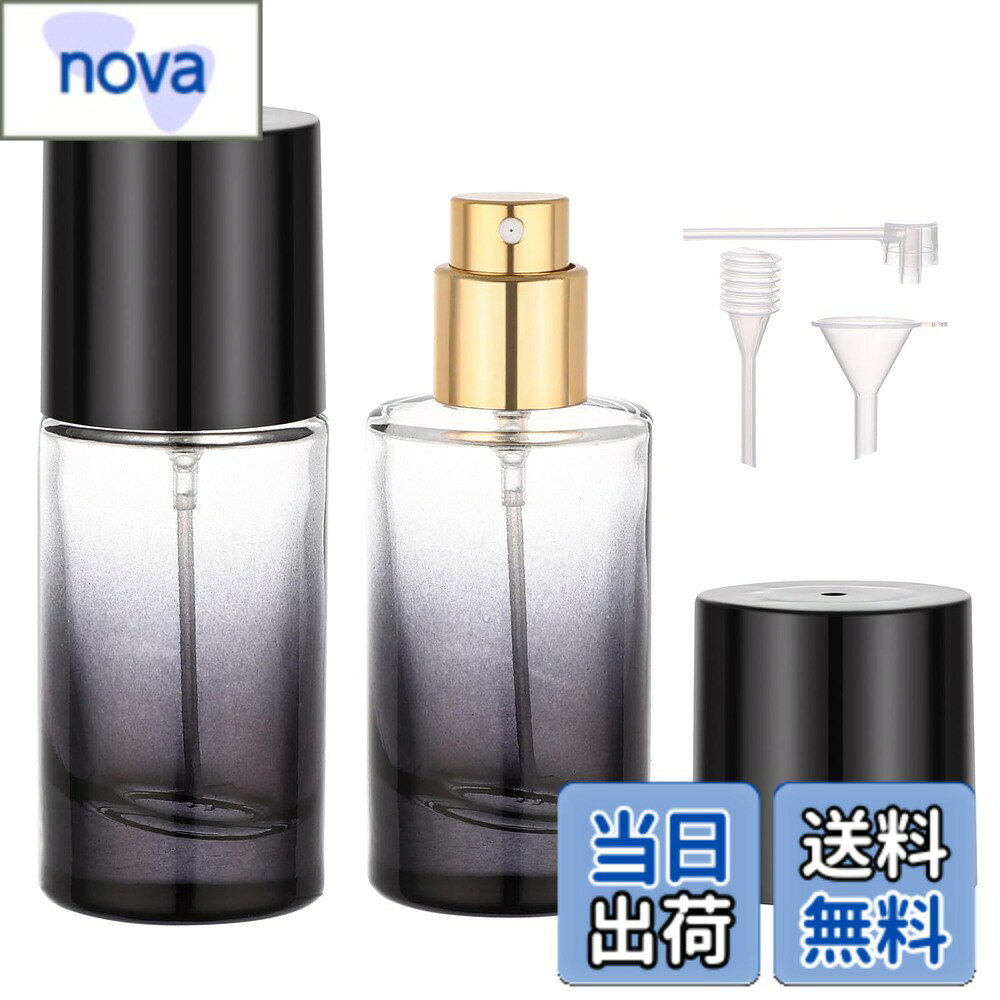 商品情報商品の説明【基本情報】 サイズ：8.9cm*3.3cm。容量：20ml。カラー：ブラック。セット内容：アトマイザー*2点＋プッシュノズル*1点+スポイト*1点+漏斗*1点。 【高級感あるデザイン】 グラデーション加工のブラックボトルに黒キャップを組み合わせたスタイリッシュな香水瓶。インテリアにも映える洗練された見た目。 【微細ミストで香りを効率的に】 霧が細かいため噴射時の香りロスが少なく、肌や衣服にムラなく付着し、香りを効率的に活用できます。 【コンパクト設計で携帯に便利】 手のひらサイズの軽量ボディがかさばらず、ポーチやハンドバッグはもちろん、リュックのサイドポケットにもすっきり収納。旅行先や通勤中でもサッと取り出せます。 【マルチユース対応】 透明ガラスで中身の残量が一目瞭然！香水はもちろん、化粧水／ヘアオイル／アルコール消毒液／アロマオイルなど、さまざまな液体の詰め替えに活用可能。主な仕様 【基本情報】サイズ：8.9cm*3.3cm。容量：20ml。カラー：ブラック。セット内容：アトマイザー*2点＋プッシュノズル*1点+スポイト*1点+漏斗*1点。【高級感あるデザイン】グラデーション加工のブラックボトルに黒キャップを組み合わせたスタイリッシュな香水瓶。インテリアにも映える洗練された見た目。【微細ミストで香りを効率的に】霧が細かいため噴射時の香りロスが少なく、肌や衣服にムラなく付着し、香りを効率的に活用できます。【コンパクト設計で携帯に便利】手のひらサイズの軽量ボディがかさばらず、ポーチやハンドバッグはもちろん、リュックのサイドポケットにもすっきり収納。旅行先や通勤中でもサッと取り出せます。【マルチユース対応】透明ガラスで中身の残量が一目瞭然！香水はもちろん、化粧水／ヘアオイル／アルコール消毒液／アロマオイルなど、さまざまな液体の詰め替えに活用可能。
