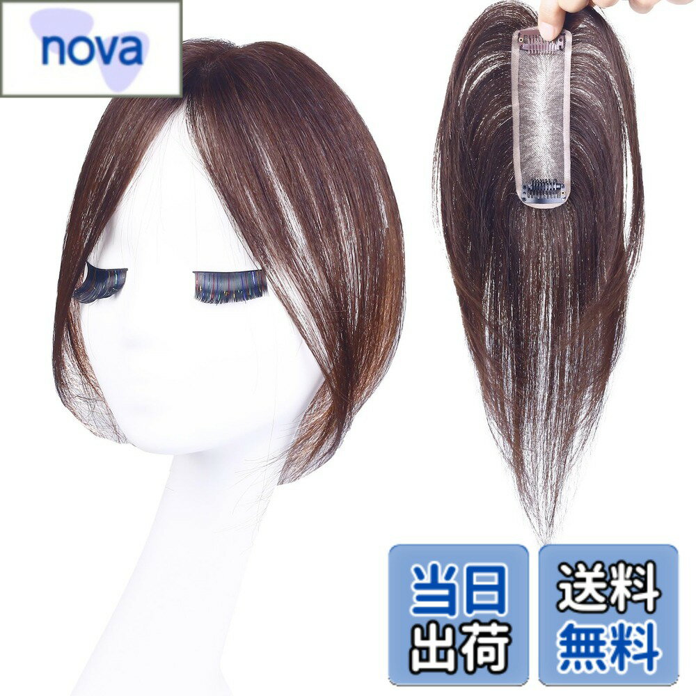 樂天商城 - 【送料無料】HIYE 部分ウィッグ 分け目専用 人毛100% 縦長型 ミニウィッグ 女性用 超軽量 頭頂部 ショート ヘアピース 自然 ポイントウィッグ リアルスキン 通気性 白髪隠し 簡単装着 ナチュラル トップカバー 二つの前髪 横4cm縦13m 色：栗色、サイズ：25cm