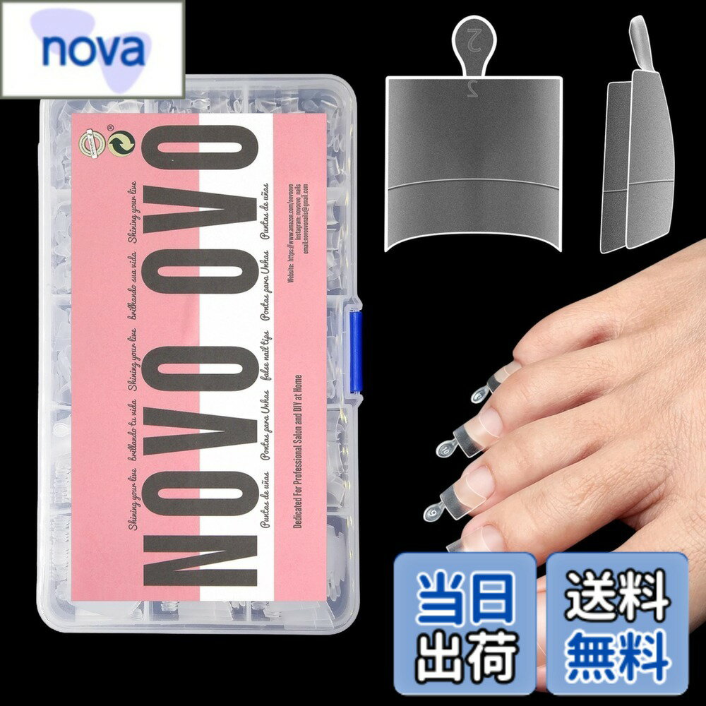乐天商城 - 【送料無料】NOVO OVOネイルチップ、つま先用ネイルチップ、カーブフルカバーのダブルマットプレファイルドアクリルソフトジェルネイルエクステンション 色：Half Cover Toe Nail Tips、サイズ：medium