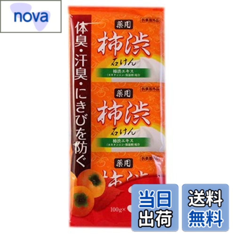 【送料無料】柿渋石鹸 100gx3個入 柿渋エキス カキタンニン・保湿剤配合