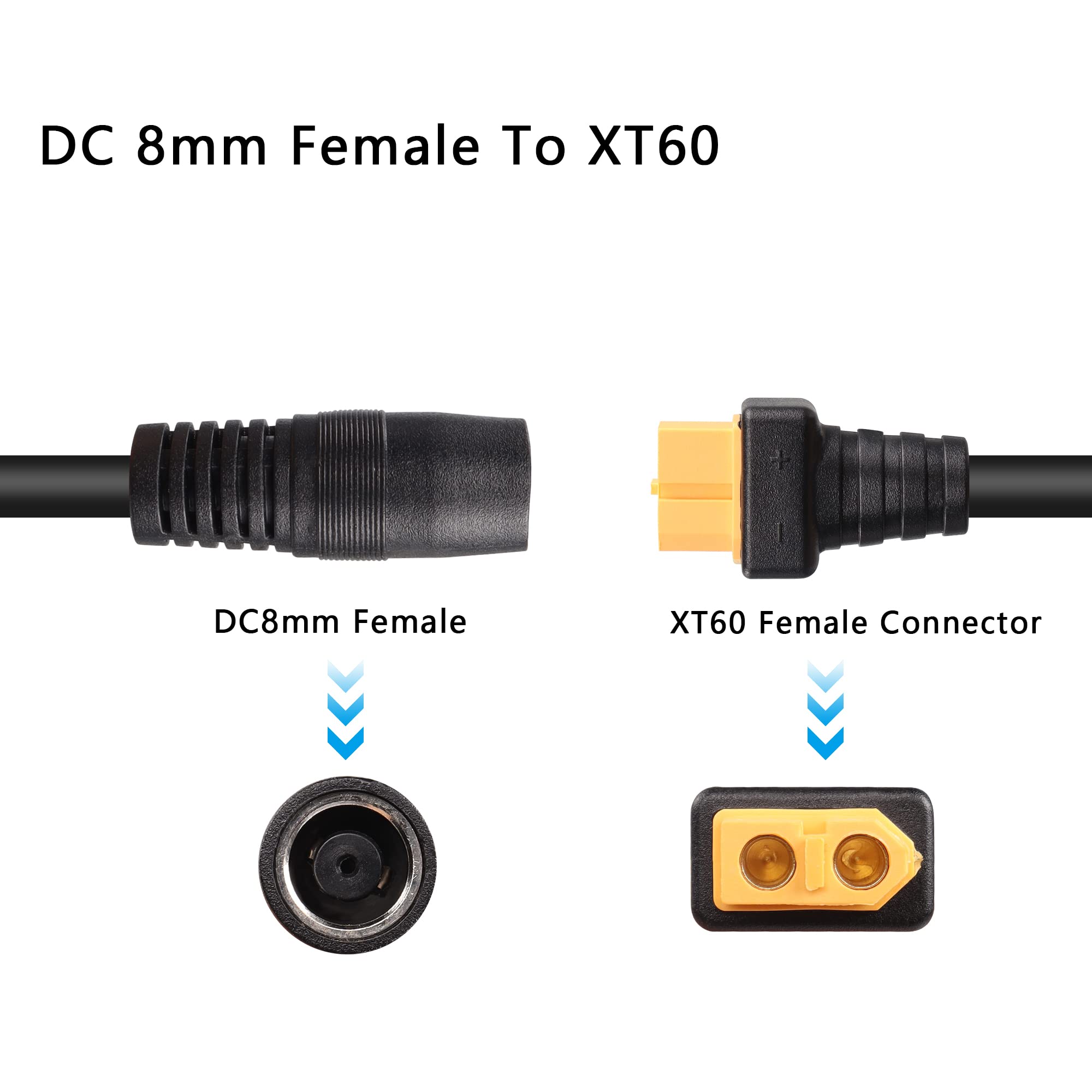 【送料無料】PNGKNYOCN DC 8mm - XT60 電源ケーブル 14AWG DC 8mm メス - XT60メス...