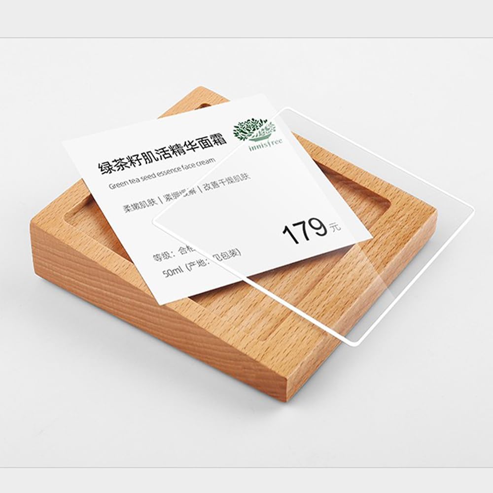 【送料無料】SVIAO 値札 値札スタンドカード立て 値札立て 透明 木製 プライスカード立て プライススタンド プライスカードスタンド 販促用品 店舗 セール商品 値段表示 価格表示 プライス タグ 色：90mmx55mm nova2021-10232695 nova サンプル画像2