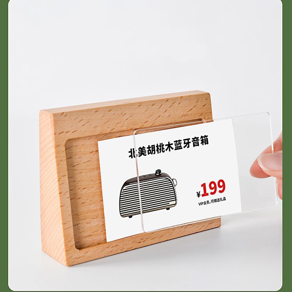 【送料無料】SVIAO 値札 値札スタンドカード立て 値札立て 透明 木製 プライスカード立て プライススタンド プライスカードスタンド 販促用品 店舗 セール商品 値段表示 価格表示 プライス タグ 色：90mmx55mm nova2021-10232695 nova サンプル画像3