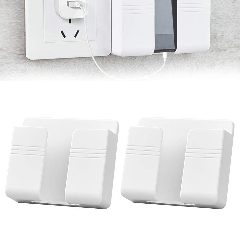 【送料無料】Sanwer ウォール充電ホルダー 壁掛けホルダー スマホケース 粘着テープ式 6.5インチまで対応 耐荷重1Kg 壁掛け 滑り止め ベッドサイド キッチン バス オフィスなど適用 2個セット 色：ホワイト、サイズ：2PCS nova2021-10234867 nova サンプル画像2