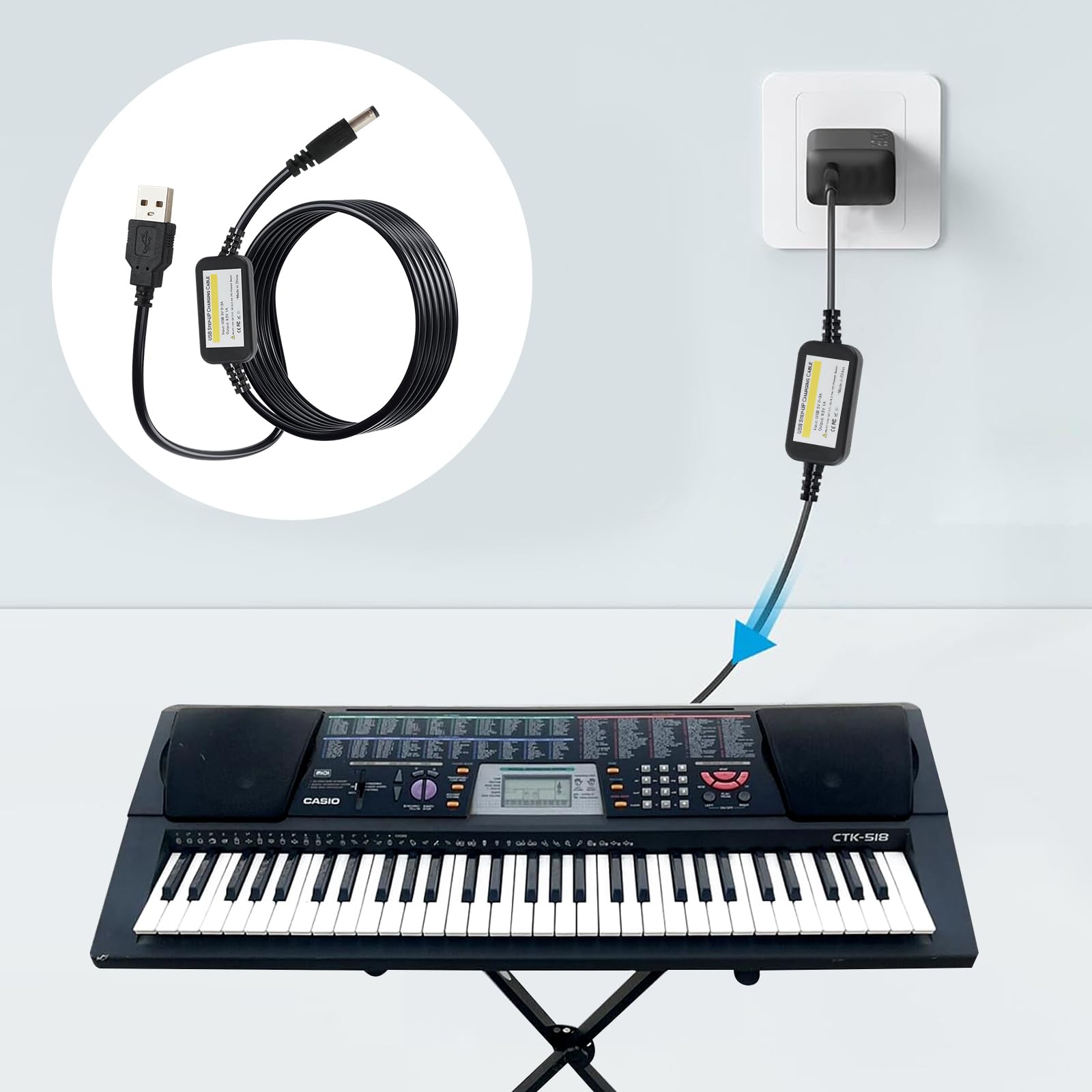 【送料無料】Tyuusei カシオ キーボード 電子ピアノ ACアダプター CASIO 電子キー...