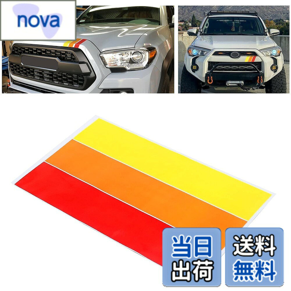 樂天商城 - 【送料無料】MOCHENT クラシックレトロスタイル3色ストライプデカールステッカー 色：オレンジ,レッド