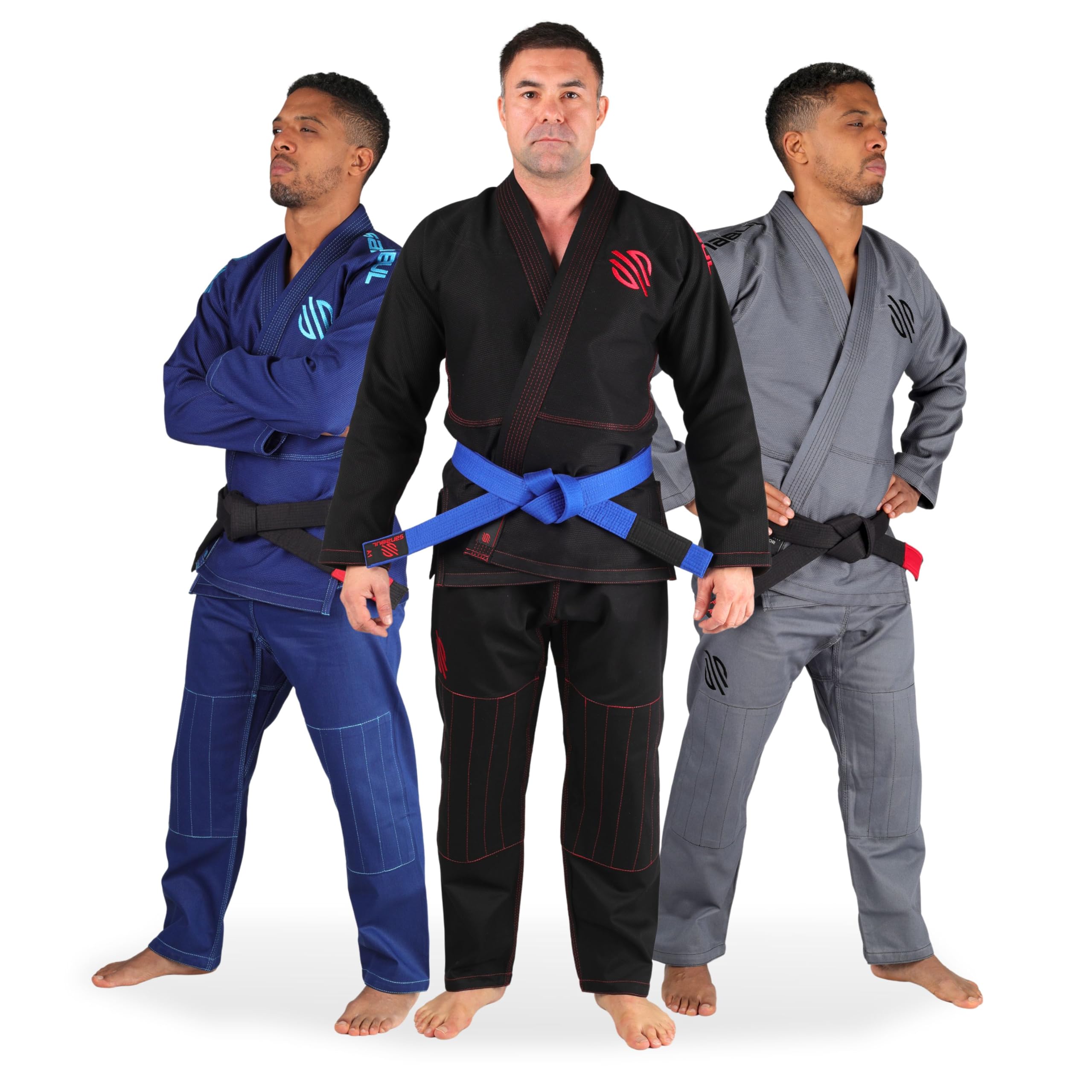 Sanabul Essentials V.2 超軽量 防縮加工 BJJ柔術着 (ネイビー 色：ブラック、サイズ：A1