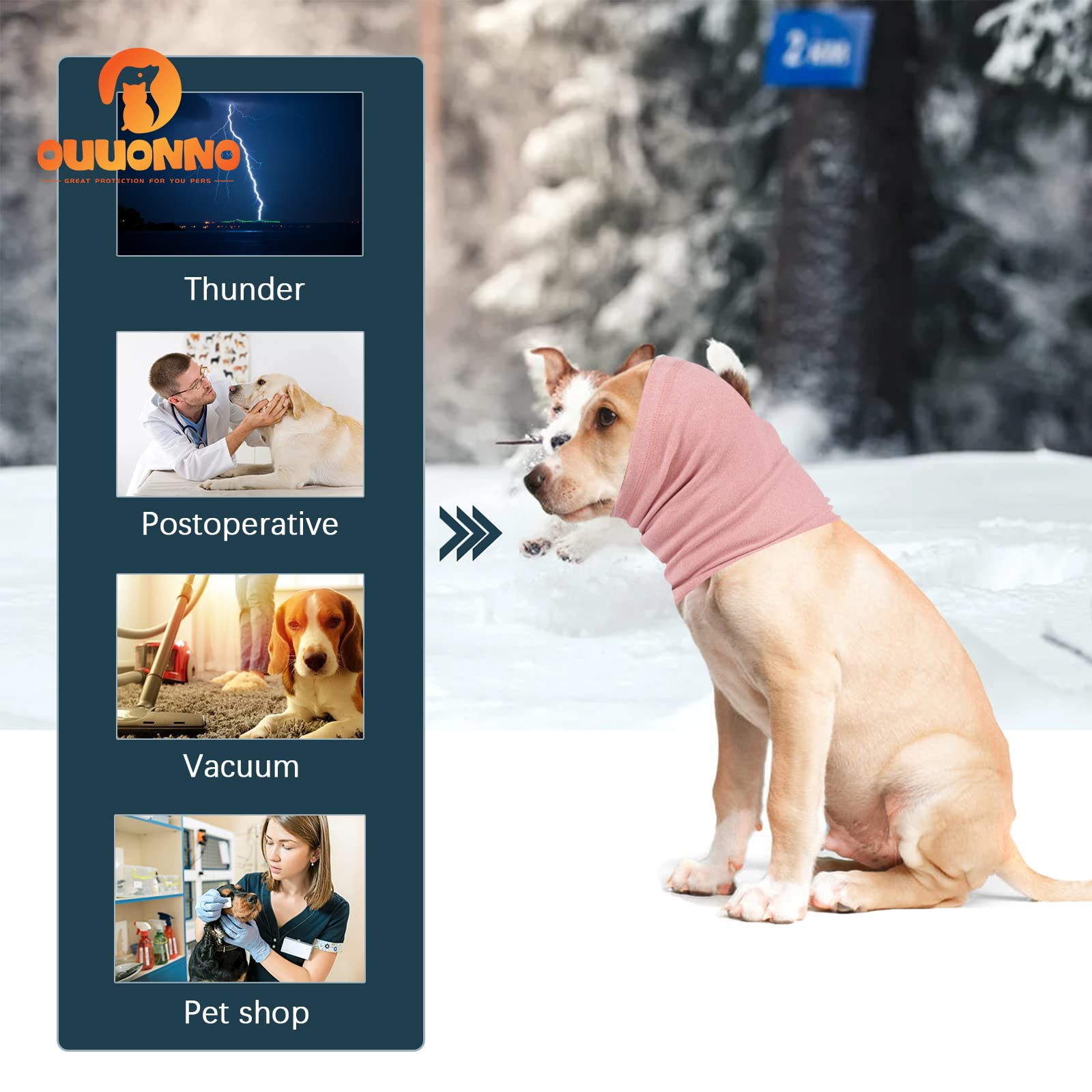 【送料無料】oUUoNNo 犬の首や耳に暖かく 鎮静ペットイヤーマフ 不安と美容に 犬や...