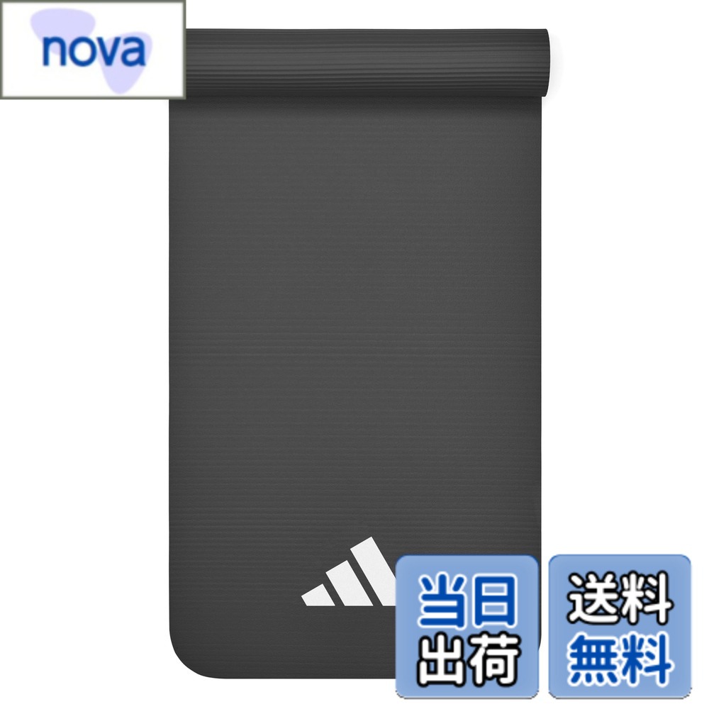 乐天商城 - 【送料無料】adidas(アディダス) フィットネスマット/エクササイズマット/ヨガマット ソフトな肌触り合成ゴム素材 色：グレー、サイズ：厚さ 7mm
