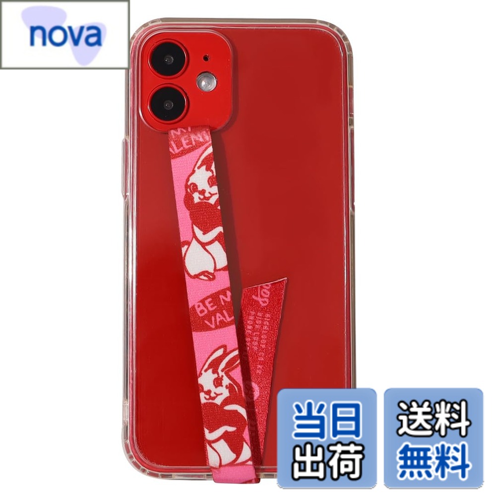 スマホケース ハンドストラップ フィンガーストラップ 落下防止 ワイヤレス充電対応 phonestrap (original) 色：90.ハグラビット ピンク、サイズ：該当なし