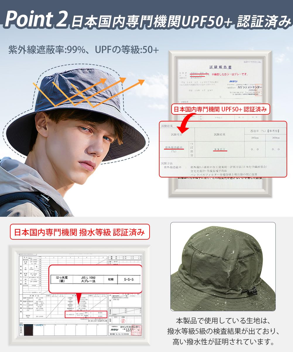 【送料無料】[HORADON] サファリハット メンズ【最新 折りたたみ 収納一体】【国内...