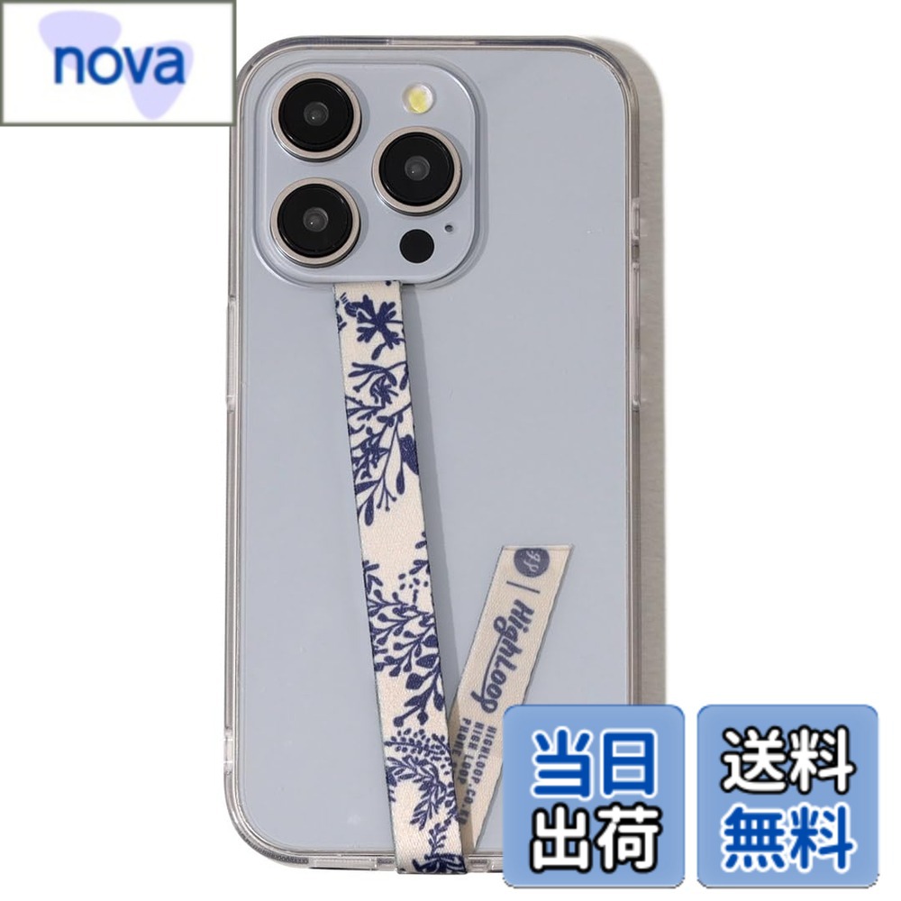スマホケース ハンドストラップ フィンガーストラップ 落下防止 ワイヤレス充電対応 phonestrap (original) 色：98.botanical navy、サイズ：該当なし