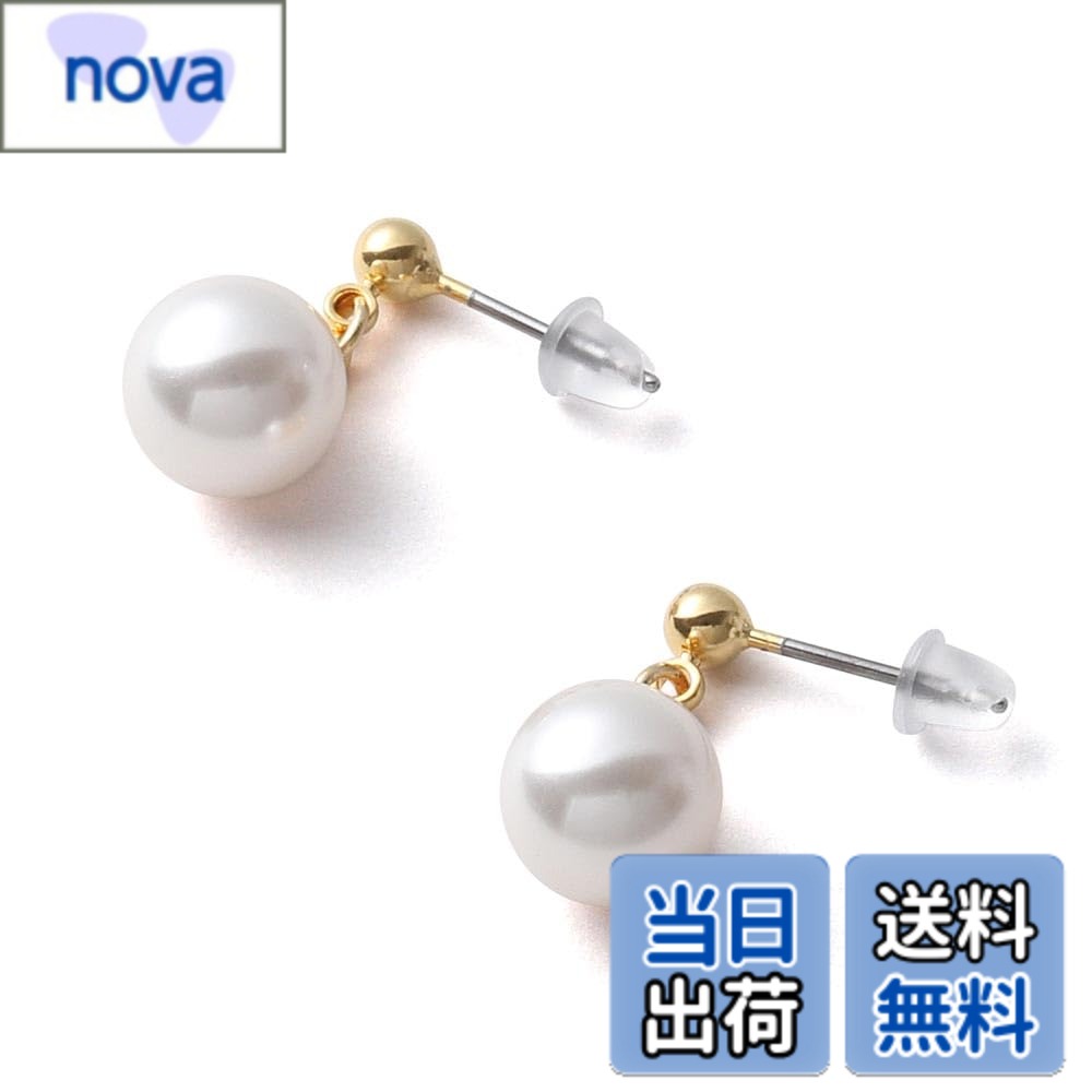 乐天商城 - 【送料無料】[VOTRE COUTURE]パールピアス 吊るし一珠 高級国産グランプレミアム レディース シルバー ゴールド ブランド10年 色：ホワイト/ゴールド、サイズ：8mm