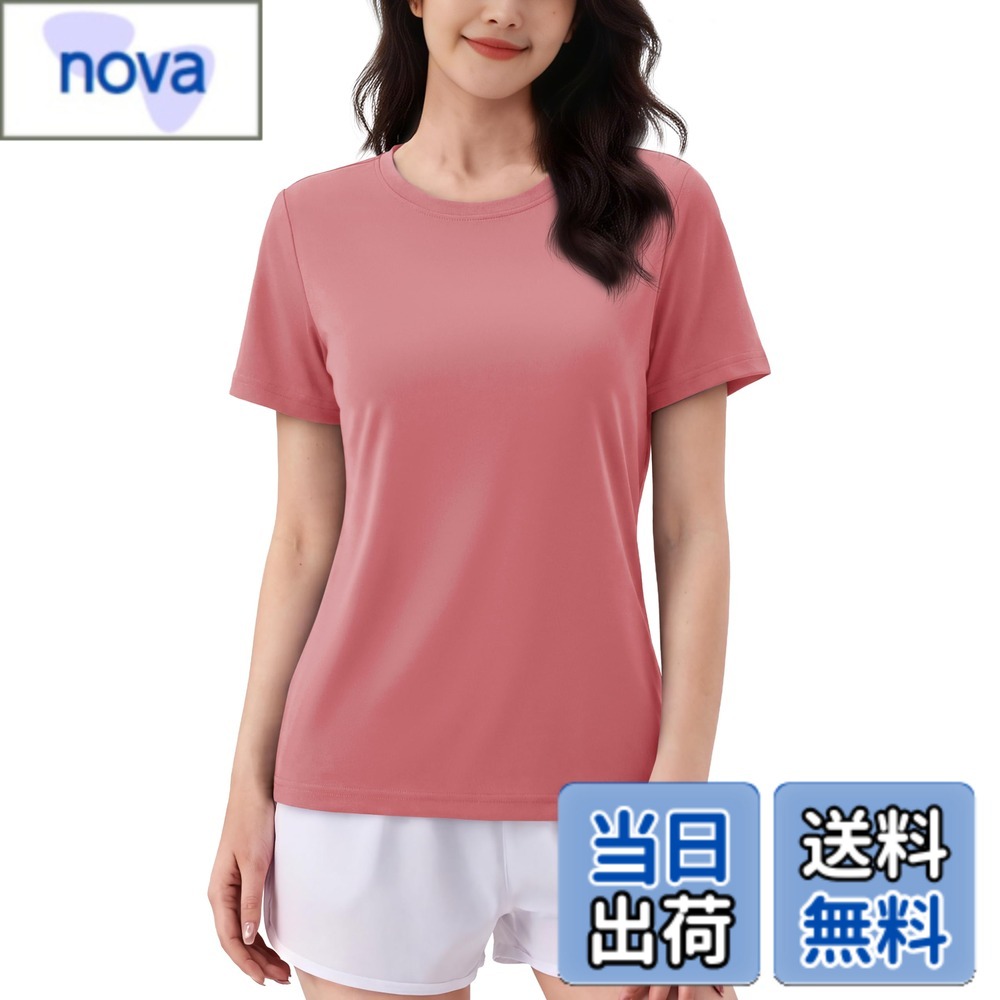 Rakuten - 【送料無料】[KEFITEVD] tシャツ レディース 半袖 吸汗速乾 スポーツTシャツ 大きいサイズ クルーネック ドライtシャツ ヨガ ランニング トレーニングウェア 運動着 uvカット トップス 夏 色：ピンク、サイズ：2XL
