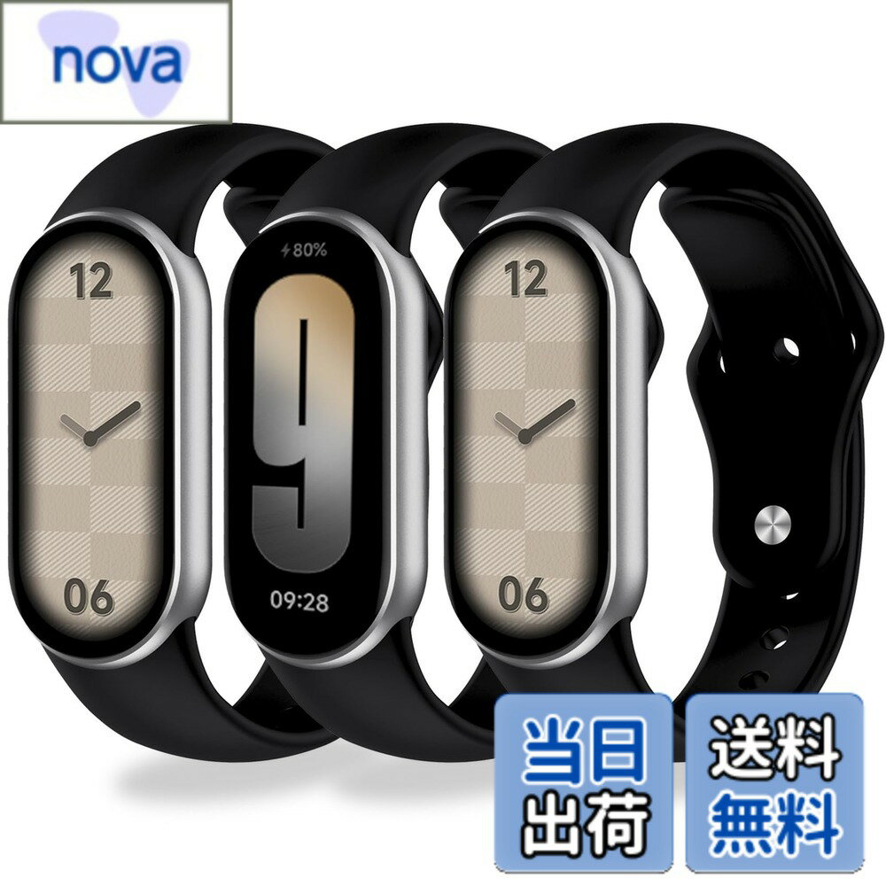 樂天商城 - 【送料無料】[Monuary] 3-8 本カラー展開 Xiaomi スマートバンド 10/9/8 専用交換バンド 柔軟素材 通気性 防汗 ワンタッチ着脱 サイズ調整可能 色：3 色セット ブラック、サイズ：i-Watch風デザイン
