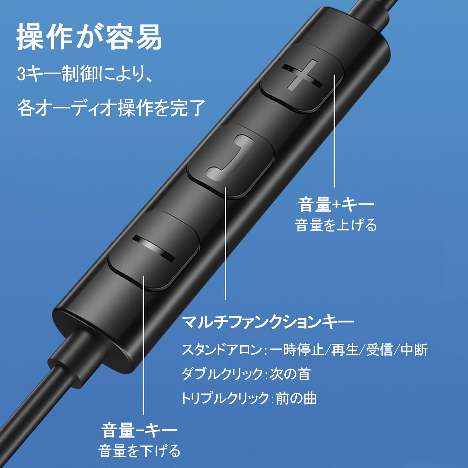 【送料無料】Akkerds 有線 イヤホン マイク付き サラウンド 3.5 mmジャック 音量調節 ノイズ低減 通話対応 イヤーフォン 軽量 在宅勤務 パソコン対応 カラオケフォン ハーフイヤー 有線 イヤホン 1.2M 色：ブラック nova2021-10207352 nova サンプル画像3