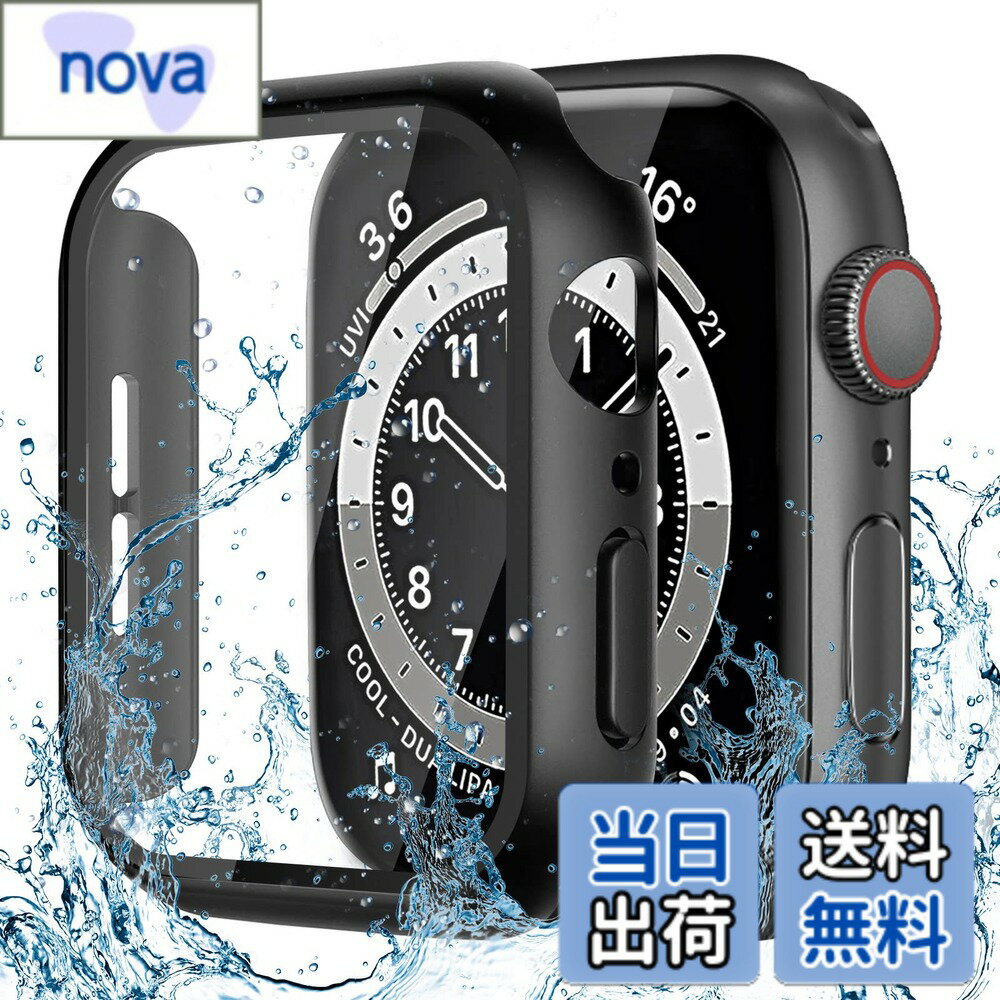 Rakuten - 【送料無料】CAERMA Apple Watch用 ケース iWatch Series 11/10/9/8/7/6/5/4/SE3/SE2/SE 46mm対応 超薄型 アップルウォッチ用 カバー 防水 硬度9H 強化ガラス 高透過率 高耐久 耐衝撃 全面保護 Apple Watch用 カバー 色：ブラック、サイズ：46mm