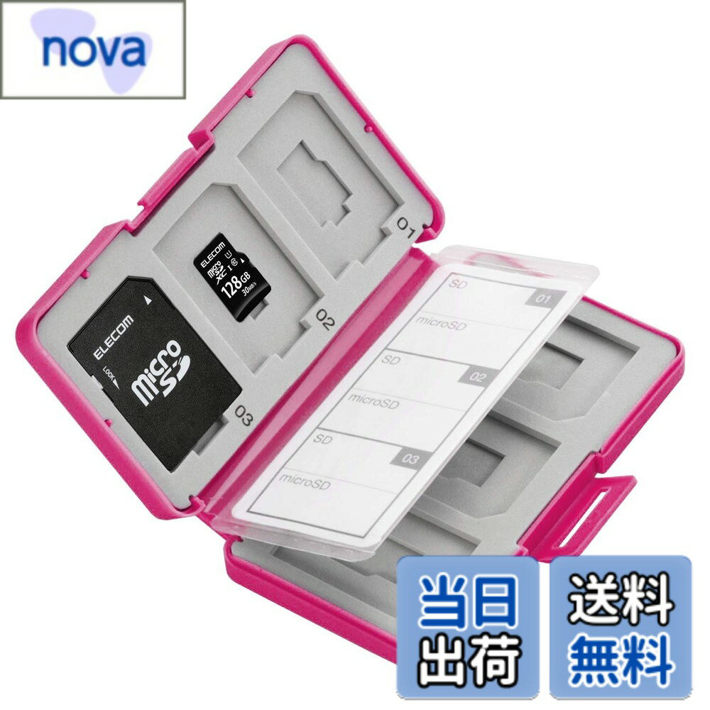 樂天商城 - 【送料無料】ELECOM メモリカードケース インデックス台紙付き SD6枚+microSD6枚収納 CMC-SDCPP12シリーズ 色：ピンク