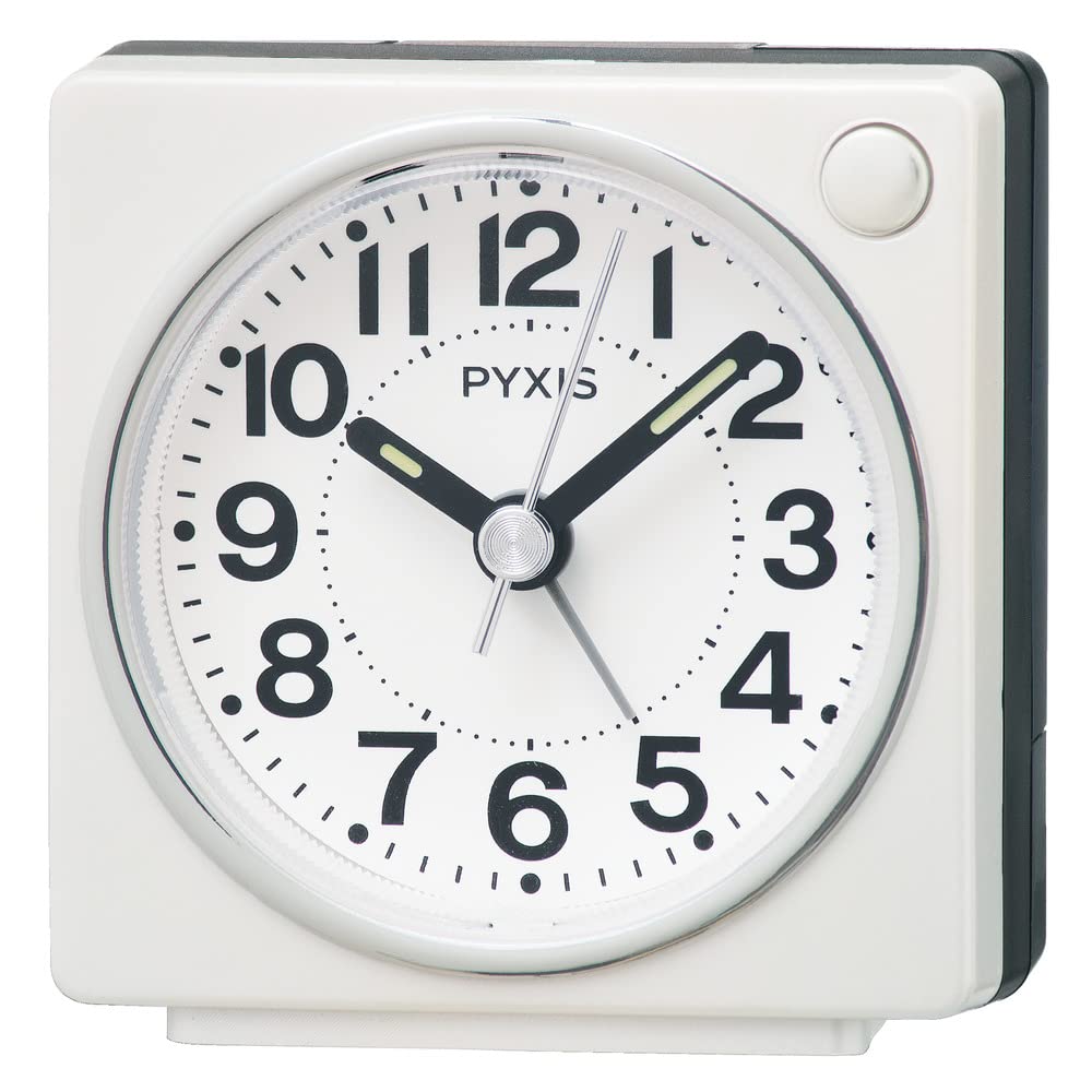 【送料無料】セイコークロック 目覚まし時計 CLOCK 色：白パール、サイズ：65x64x38mm