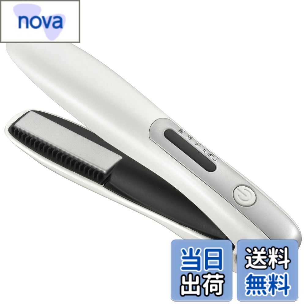 商品情報商品の説明【 特 長 】 ● 手のひらサイズで使いやすい、コードレスストレートヘアアイロン ● セラミックコーティングプレートで、遠赤外線が髪に熱をむらなく伝え、なめらかな仕上がりになります ● 電源・温度調節ボタンでオン/オフ、温度調節ができます ● 開閉ロックボタンで、使用しないときは閉じたままロックできます ● 3段階温度調節機能付き ● 自動OFF機能付き ● USB充電式（専用USBケーブル付） 【 仕 様 】 ■ プレート温度：約 160度・180度・200度 3段階温度調節 ■ 使用電池：リチウムイオン（3.7V 2600mAh） ■ 電源：DC5V/1A（USB給電…microUSB端子） ■ 連続使用時間：約30分（フル充電の場合） ■ 充電時間：約3時間 ■ 外形寸法：約 最大径37x長さ175mm ■ 質量：約150g ■ USBケーブル長：約300mm ■ 付属品：専用USBケーブル、書付取扱説明書 ≪ご注意≫ ・ ヘアケア製品の航空機への持ち込みについて 航空法等で定められた危険物は、航空機への持ち込みができません。 この商品は機内持ち込み及び荷物の預け入れができませんので、ご注意ください。主な仕様 【 特 長 】● 手のひらサイズで使いやすい、コードレスストレートヘアアイロン● セラミックコーティングプレートで、遠赤外線が髪に熱をむらなく伝え、なめらかな仕上がりになります● 電源・温度調節ボタンでオン/オフ、温度調節ができます● 開閉ロックボタンで、使用しないときは閉じたままロックできます● 3段階温度調節機能付き● 自動OFF機能付き● USB充電式（専用USBケーブル付）【 仕 様 】■ プレート温度：約 160度・180度・200度 3段階温度調節■ 使用電池：リチウムイオン（3.7V 2600mAh）■ 電源：DC5V/1A（USB給電…microUSB端子）■ 連続使用時間：約30分（フル充電の場合）■ 充電時間：約3時間■ 外形寸法：約 最大径37x長さ175mmbr■ 質量：約150g■ USBケーブル長：約300mm■ 付属品：専用USBケーブル、書付取扱説明書≪ご注意≫・ ヘアケア製品の航空機への持ち込みについて航空法等で定められた危険物は、航空機への持ち込みができません。この商品は機内持ち込み及び荷物の預け入れができませんので、ご注意ください。
