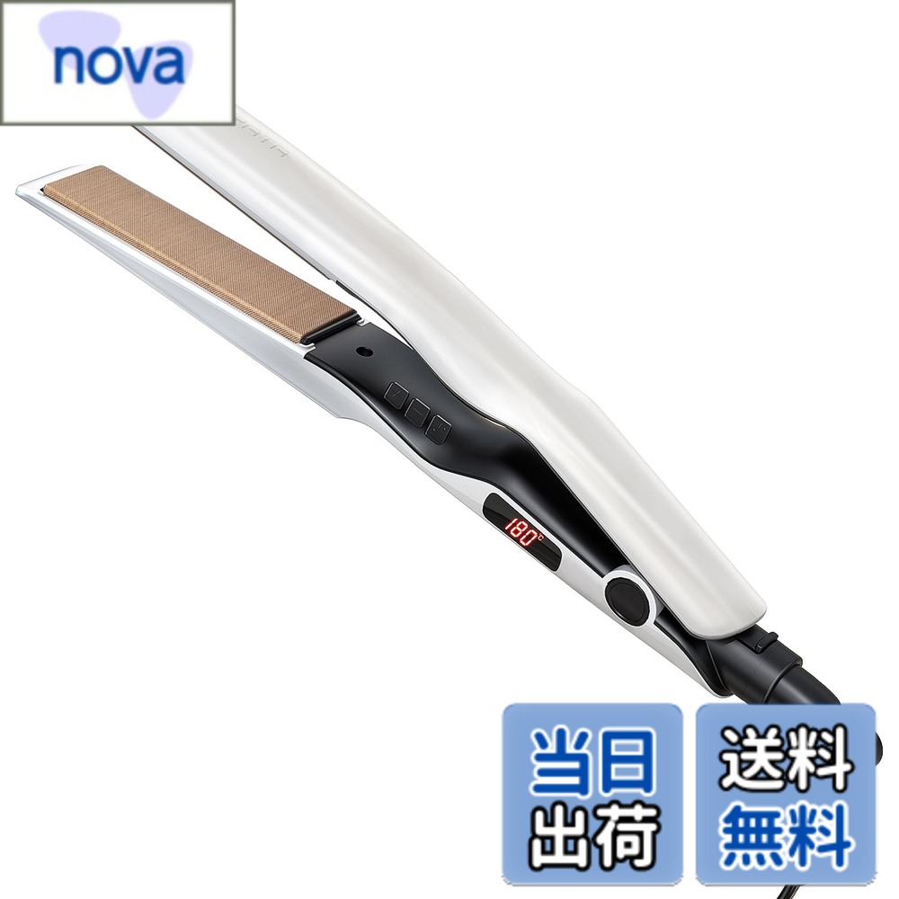 商品情報商品の説明主な仕様 【水蒸気爆発を抑えるシルクプロヘアアイロン・海外対応】髪内部にある水分をできる限り逃がさずにスタイリングできるテフロン加工のプレートを搭載、髪が痛む原因の水蒸気爆発を抑えて、熱によるダメージから大切な髪を守ります。AC100-240V地域対応で、海外でも使用できます。※変換プラグはご用意ください。27mm定番幅のプレートで、ショートからロングまでマルチに対応できます。【ストレート もカールもできる 2way・3000万マイナスイオン】高密度マイナスイオン発生器搭載、髪へのダメージを軽減することで髪のうるおいを保って理想のスタイリングを叶えるヘアアイロンです。ストレートアイロンとしても、カールアイロンとしても ご使用いただける 2way モデルで、その日の気分やファッションに合わせて、スタイリングができます。【120度-230度の12段階温度調整・急速加熱】電源を入れてから約35秒で使用可能な温度までスピーディーに到達、スタイリング時間の短縮につながります。温度は120度-230度まで10度間隔で、髪質やスタイリングに合わせて調整可能です。さらに、温度表示ディスプレイ付きで、設定した温度はデジタル表示され、使用中にひと目で確認できます。【3Dクッションプレート・360度回転コード】髪に密着しやすくやさしくはさめるクッションプレートです。プレートが上下に動くことで、プレート同士がぴったり密着する構造を採用、スタイリングしながらダメージを軽減できます。360度回転式のコードで使用中にコードが絡まりにくい、使いやすい。アイロンの内側にボタンがあるので、セットしている最中に誤ってボタンを押してしまうこともありません。【ワンタッチロック・自動電源OFF機能・パッケージ内容】アイロン部を閉じた状態でロックでき、持ち運びラクラクです。電源をつけてから60分経つと電源が切られる自動OFF機能搭載、消す忘れの心配なしです。パッケージ内容：ヘアアイロン本体x1、収納ポーチx1、日本語取扱説明書x1。万が一製品に初期不良があった場合、（「アカウントサービス」＞「注文履歴」＞「販売元」＞「質問する」)から、こちらに連絡してください。