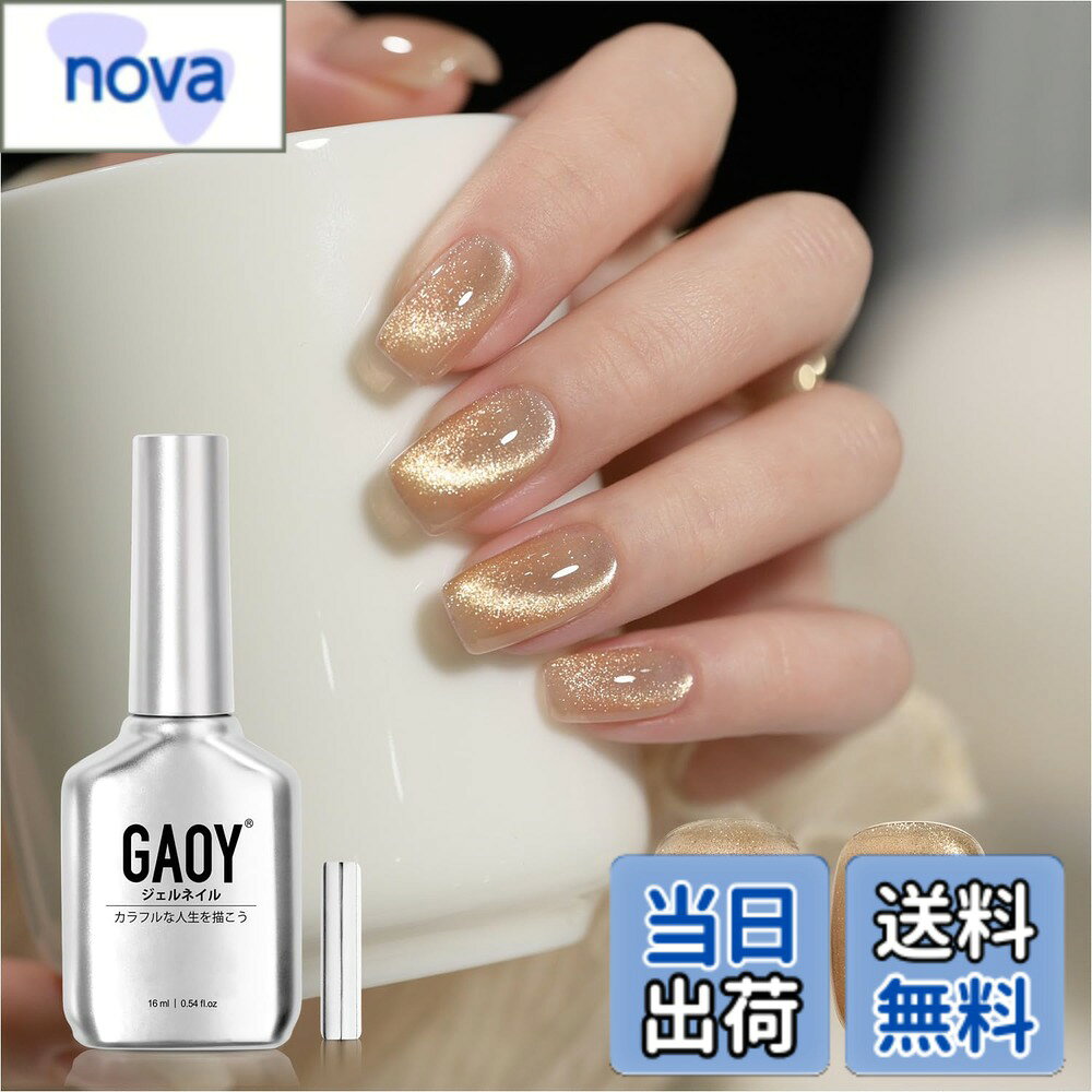 【送料無料】GAOY マグネットネイル ジェルネイル 単色 UV・LED対応 ポリッシュタイプ セルフネイル 初心者&プロ適用 色：ラディアントゴールド