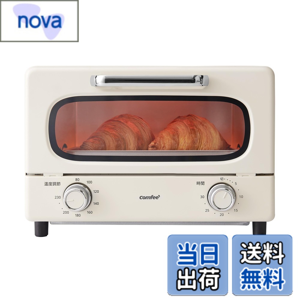 【送料無料】COMFEE' オーブントースター 8L トースター 2枚焼き 4枚焼き 色：アイボリー/ベージュ、サイズ：a)2枚焼き nova2021-10165219 nova パッケージ画像
