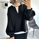 【20%クーポン配布中】レディース トップス Vネック ロングスリーブ カットソー 秋 春 シンプル 無地 ゆったり 体型カバー 大きいサイズ カジュアル きれ...