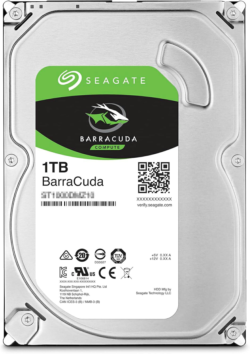 Seagate BarraCuda 内蔵 HDD ハードディスク 500GB 1000GB(1TB) CMR 3.5インチ SATA 7200rpm 6Gb/s 32MB PC バルク品 - Image 3