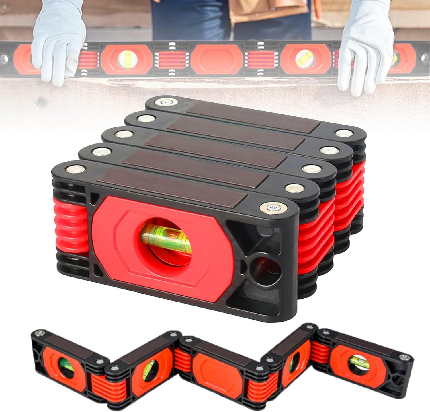 水平器 レーザー DIY 屋外 多角度測定 折りたたみ マーカー 小型 定規 ホルダー 水準器 多機能 軽量 コンパクト レーザーポインタ 携帯 計測器 垂直 1台4役 3方向 スケール 測り 建築 土木 配管