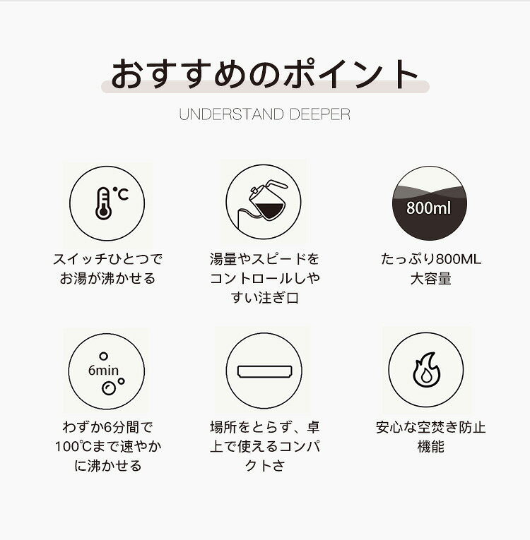 NOVA産業の電気ケトル おしゃれ 電気ポット ケトル 800ml 電気やかん 湯沸かし器 ステンレス 自動オフ 空焚き防止機能 コーヒードリップ スリムノズル 細口 湯量調節 湯沸かしポット 湯沸しポット 湯沸かしケトル 湯沸かし器 ステンレス コーヒー用｜アングル3