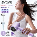ドライヤー マイナスイオン 1600W 静音設計 小型 温度調節 3段階風量 軽量 速乾 シンプル サラサラ コンパクト 人気 髪質改善 美容家電 ヘアケア 美...