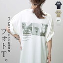 Hunch 機能性転写プリントTシャツ 【メール便可/ma3】トップス Tシャツ プリント コットン 吸水速乾 フォトT 30代 40代 大人カジュアル 春夏 ...
