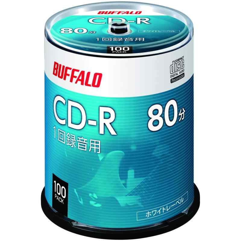 バッファロー 音楽用 CD-R 1回録音 80分 700MB ホワイトレーベル