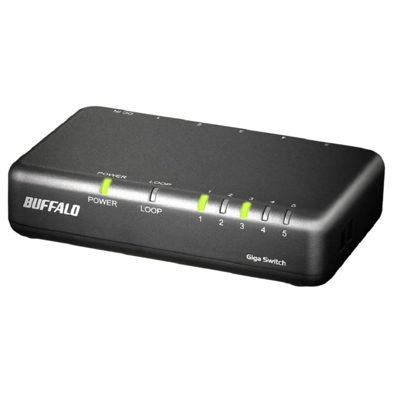 バッファロー Giga対応 スイッチングハブ プラスチック筐体 AC電源 壁掛け 日本メーカー