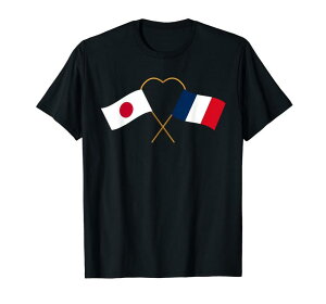 Japanese Flag France Flag フランス遺産 フランスのルーツ 日本の国旗 フランスの国旗 Tシャツ
