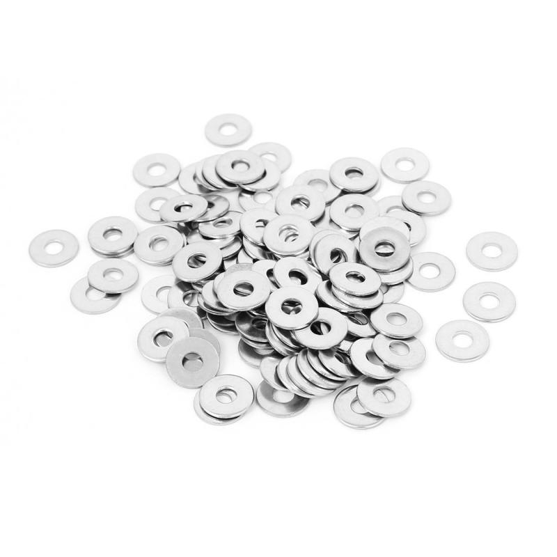 Easycargo 100pcs M4平ワッシャーガスケットステンレス鋼304 Din125 M4 Din 125